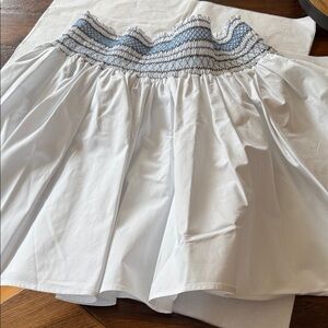 Tory Burch White Mini Skirt with Blue Accents